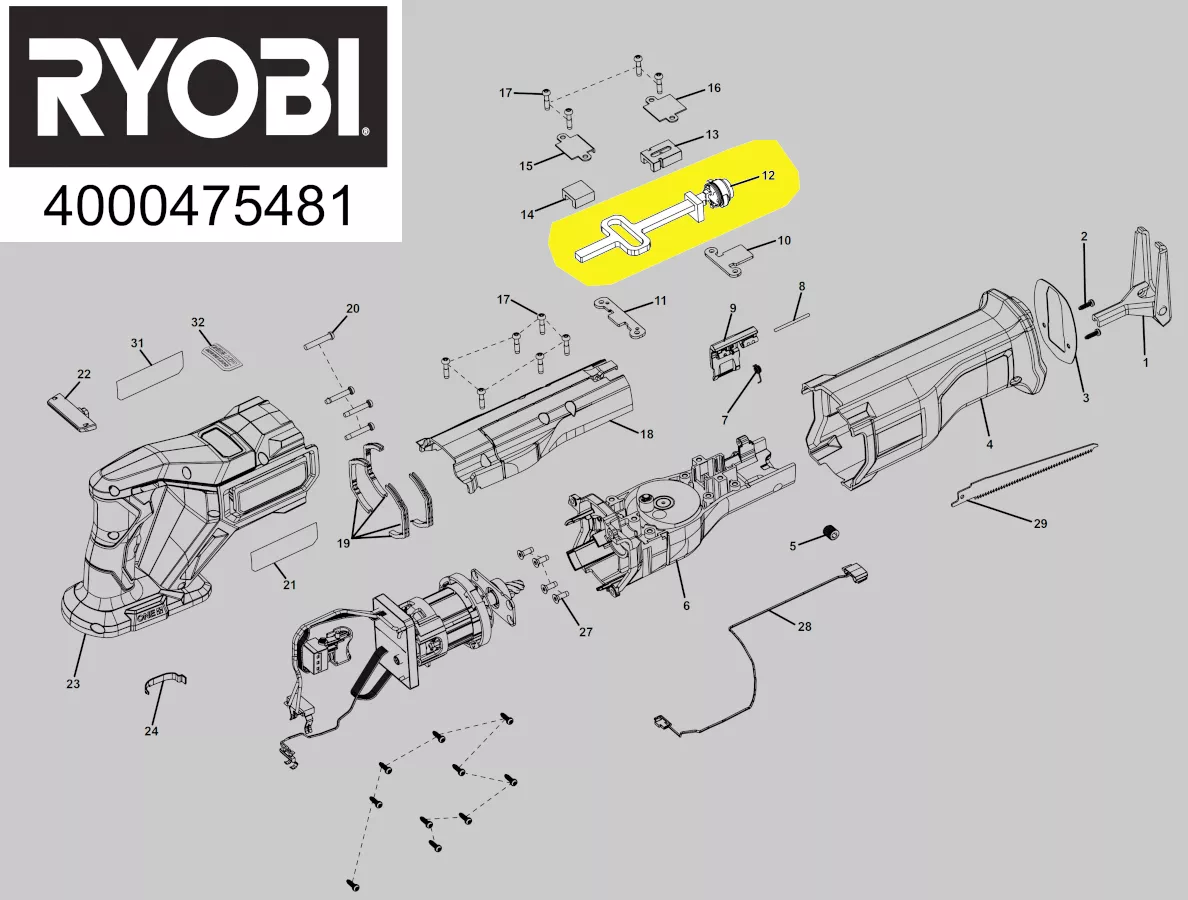 tringle de course réf. 5131044746 Ryobi